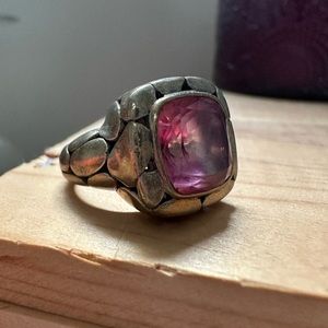 Gorgeous John Hardy Sterling 925 Pink Topaz Ring Size 6
